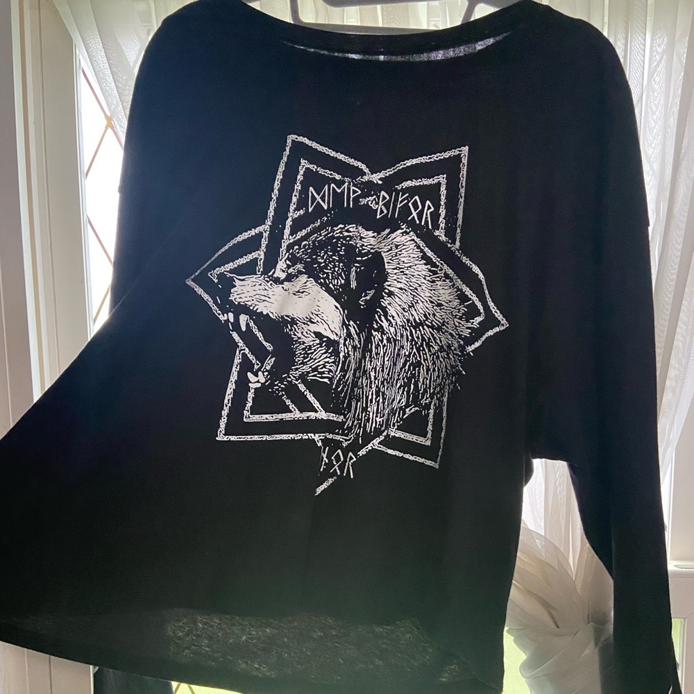 Grimfrost osmose productions Viking wolf crop top plus 2x 
SOLD